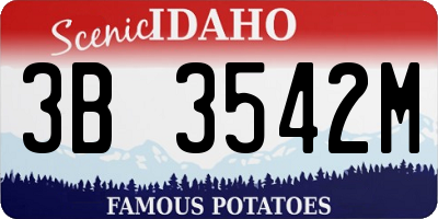 ID license plate 3B3542M