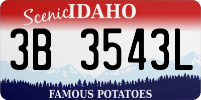 ID license plate 3B3543L