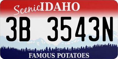 ID license plate 3B3543N