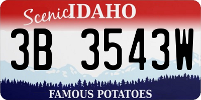 ID license plate 3B3543W