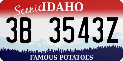 ID license plate 3B3543Z