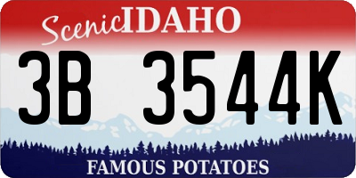 ID license plate 3B3544K