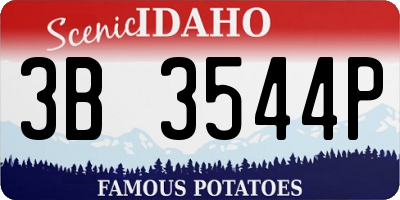 ID license plate 3B3544P
