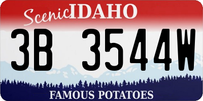 ID license plate 3B3544W