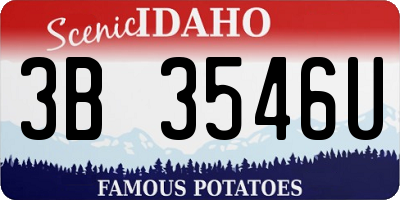 ID license plate 3B3546U