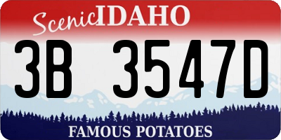 ID license plate 3B3547D