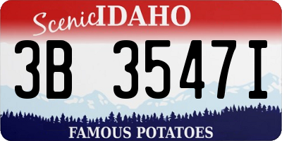 ID license plate 3B3547I