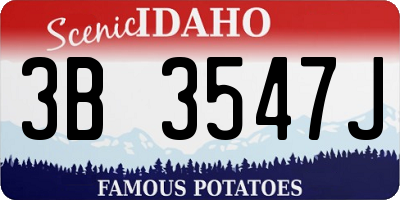 ID license plate 3B3547J