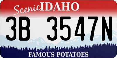 ID license plate 3B3547N