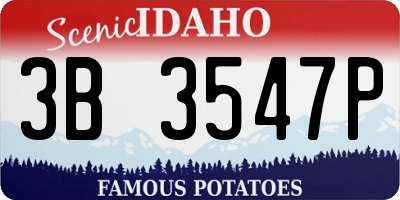 ID license plate 3B3547P