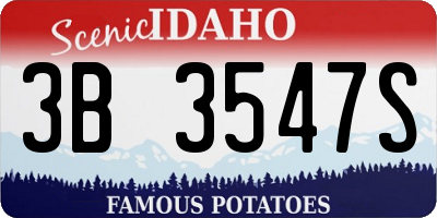 ID license plate 3B3547S