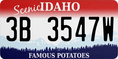 ID license plate 3B3547W