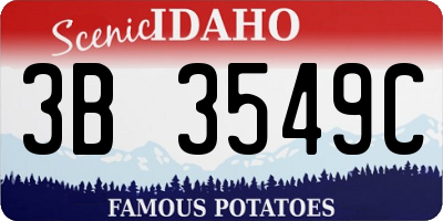 ID license plate 3B3549C