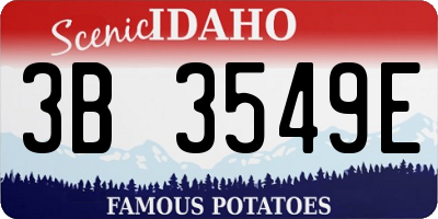 ID license plate 3B3549E
