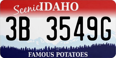 ID license plate 3B3549G
