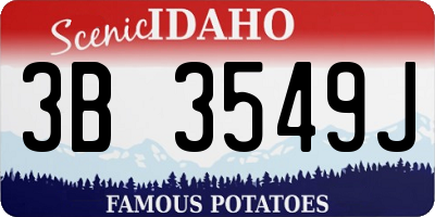 ID license plate 3B3549J