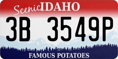 ID license plate 3B3549P