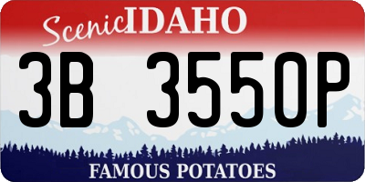 ID license plate 3B3550P