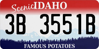 ID license plate 3B3551B