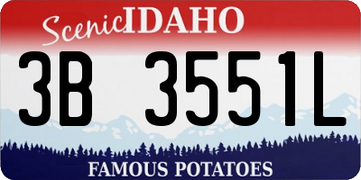 ID license plate 3B3551L