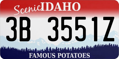 ID license plate 3B3551Z