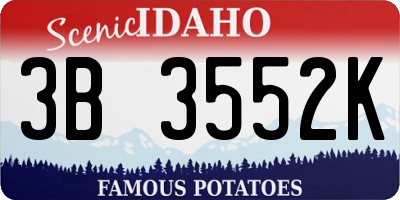 ID license plate 3B3552K