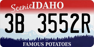 ID license plate 3B3552R