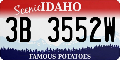 ID license plate 3B3552W