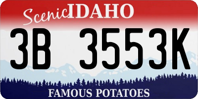 ID license plate 3B3553K