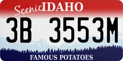 ID license plate 3B3553M