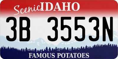 ID license plate 3B3553N