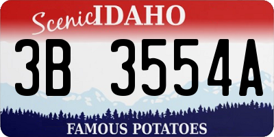 ID license plate 3B3554A