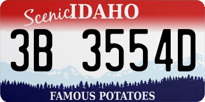 ID license plate 3B3554D