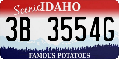 ID license plate 3B3554G