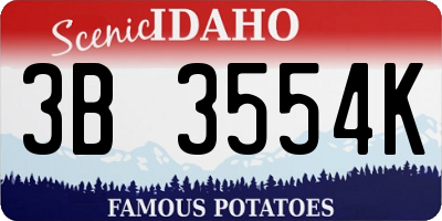 ID license plate 3B3554K