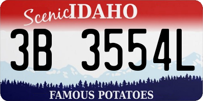 ID license plate 3B3554L