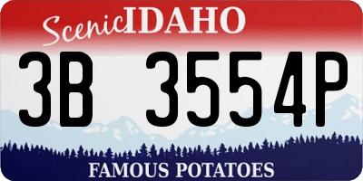 ID license plate 3B3554P