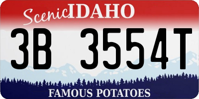 ID license plate 3B3554T
