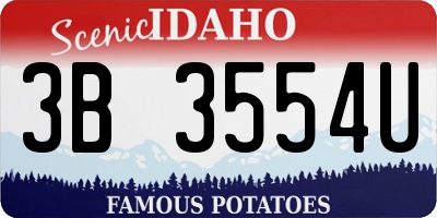 ID license plate 3B3554U