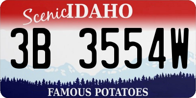 ID license plate 3B3554W