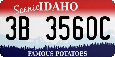 ID license plate 3B3560C