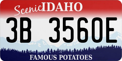 ID license plate 3B3560E