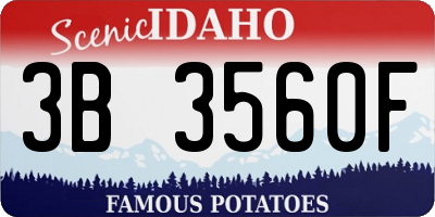 ID license plate 3B3560F