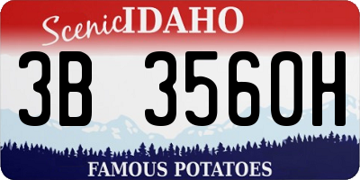 ID license plate 3B3560H