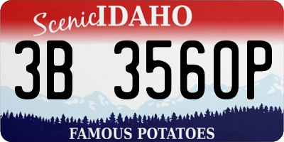 ID license plate 3B3560P
