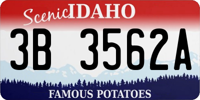 ID license plate 3B3562A