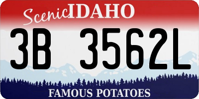 ID license plate 3B3562L