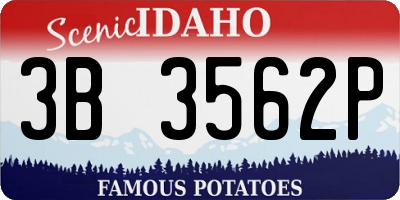 ID license plate 3B3562P