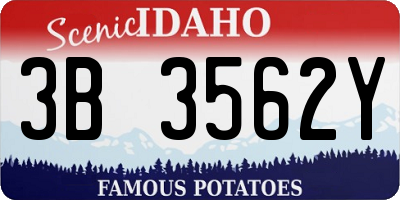 ID license plate 3B3562Y