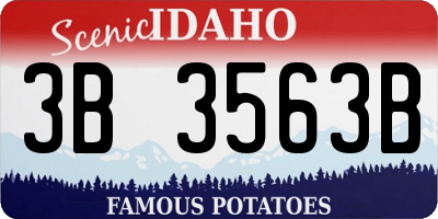 ID license plate 3B3563B